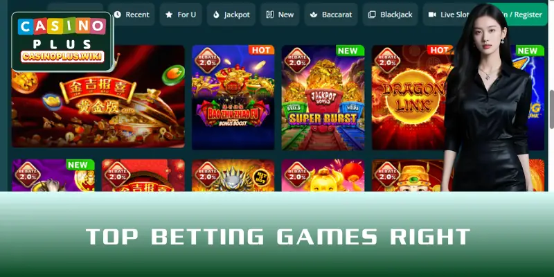 Top betting games right on the CASINO PLUS lobby